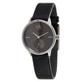 Calvin Klein Accent Black Dial Black Leather Strap Watch for Women - K2Y2Y1C3 Authentic Buy Shop Now