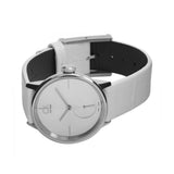 Calvin Klein Accent Silver Dial White Leather Strap Watch for Women - K2Y231K6 Authentic Buy Shop Now