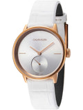 Calvin Klein Accent Silver Dial White Leather Strap Watch for Women - K2Y216K6 Authentic Buy Shop Now