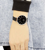 Calvin Klein Equal Black Dial Black Leather Strap Watch for Women - K3E231C1 Authentic Buy Shop Now