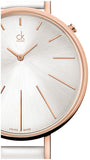 Calvin Klein Equal Silver Dial White Leather Strap Watch for Women - K3E236L6 Authentic Buy Shop Now