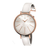 Calvin Klein Equal Silver Dial White Leather Strap Watch for Women - K3E236L6 Authentic Buy Shop Now