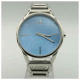 Calvin Klein Stately Blue Mother of Pearl Dial Silver Steel Strap Watch for Women - K3G2312N Authentic Buy Shop Now