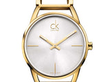 Calvin Klein Stately Silver Dial Gold Steel Strap Watch for Women - K3G23526 Authentic Buy Shop Now