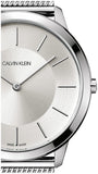 Calvin Klein Minimal Silver Dial Silver Mesh Bracelet Watch for Men - K3M21126 Authentic Buy Shop Now