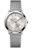 Calvin Klein Minimal Silver Dial Silver Mesh Bracelet Watch for Men - K3M21126 Authentic Buy Shop Now