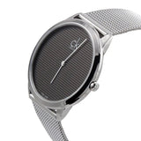 Calvin Klein Minimalist Black Dial Silver Mesh Bracelet Watch for Men - K3M2112X Authentic Buy Shop Now