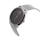 Calvin Klein Minimalist Black Dial Silver Mesh Bracelet Watch for Men - K3M2112X Authentic Buy Shop Now
