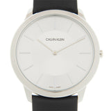Calvin Klein Minimalist White Dial Black Leather Strap Watch for Men - K3M211C6 Authentic Buy Shop Now
