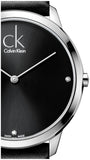 Calvin Klein Minimal Diamonds Black Dial Black Leather Strap Watch for Men - K3M211CS Authentic Buy Shop Now
