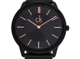 Calvin Klein Minimal Black Dial Black Mesh Bracelet Watch for Men - K3M21421 Authentic Buy Shop Now