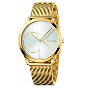 Calvin Klein Minimal White Dial Gold Mesh Bracelet Watch for Men - K3M21526 Authentic Buy Shop Now