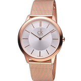 Calvin Klein Minimal White Dial Rose Gold Mesh Bracelet Watch for Men - K3M21626 Authentic Buy Shop Now