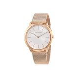Calvin Klein Minimal White Dial Rose Gold Mesh Bracelet Watch for Men - K3M21626 Authentic Buy Shop Now