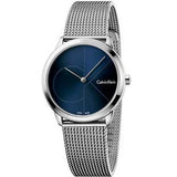Calvin Klein Minimal Blue Dial Silver Mesh Bracelet Watch for Women - K3M2212N Authentic Buy Shop Now
