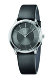 Calvin Klein Minimal Grey Dial Black Leather Strap Watch for Men - K3M221C4 Authentic Buy Shop Now