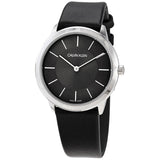 Calvin Klein Minimal Grey Dial Black Leather Strap Watch for Men - K3M221C4 Authentic Buy Shop Now