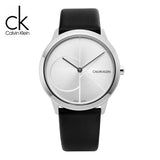 Calvin Klein Minimal Silver Dial Black Leather Strap Watch for Men - K3M221CY Authentic Buy Shop Now