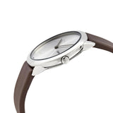 Calvin Klein Minimal Silver Dial Brown Leather Strap Watch for Men - K3M221G6 Authentic Buy Shop Now