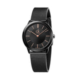 Calvin Klein Minimal Black Dial Black Mesh Bracelet Watch for Men - K3M214B1 Authentic Buy Shop Now