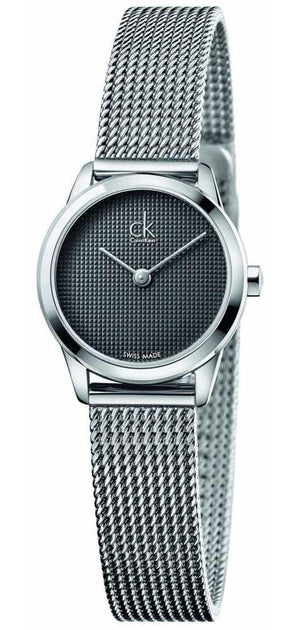Calvin Klein Minimal Grey Dial Silver Mesh Bracelet Watch for Women - K3M2312X Authentic Buy Shop Now
