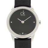 Calvin Klein Minimal Black Dial Black Leather Strap Watch for Women - K3M231CS Authentic Buy Shop Now