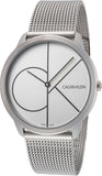 Calvin Klein Minimal White Dial Silver Mesh Bracelet Watch for Men - K3M5115X Authentic Buy Shop Now