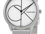 Calvin Klein Minimal White Dial Silver Mesh Bracelet Watch for Men - K3M5115X Authentic Buy Shop Now
