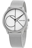 Calvin Klein Minimal White Dial Silver Mesh Bracelet Watch for Men - K3M5115X Authentic Buy Shop Now