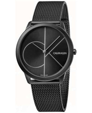 Calvin Klein Minimal Black Dial Black Mesh Bracelet Watch for Men - K3M5145X Authentic Buy Shop Now