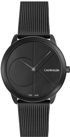 Calvin Klein Minimal Black Dial Black Mesh Bracelet Watch for Women - K3M524B1 Authentic Buy Shop Now