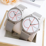 Calvin Klein Minimal White Dial Silver Mesh Bracelet Watch for Men - K3M51152 Authentic Buy Shop Now