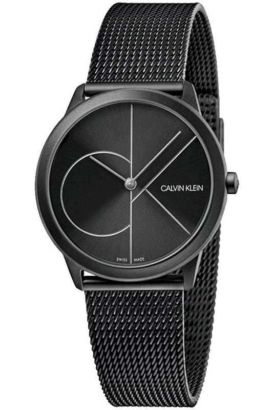 Calvin Klein Minimal Black Dial Black Mesh Bracelet Watch for Women - K3M5245X Authentic Buy Shop Now