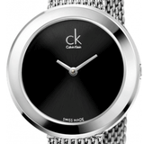 Calvin Klein Firm Black Dial Silver Mesh Bracelet Watch for Women - K3N23121 Authentic Buy Shop Now