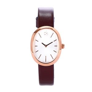 Calvin Klein Incentive White Dial Brown Leather Strap Watch for Women - K3P236G6 Authentic Buy Shop Now