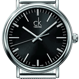 Calvin Klein Surround Black Dial Silver Mesh Bracelet Watch for Men - K3W21121 Authentic Buy Shop Now