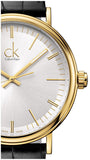 Calvin Klein Surround Silver Dial Black Leather Strap Watch for Men - K3W215C6 Authentic Buy Shop Now