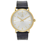 Calvin Klein Surround Silver Dial Black Leather Strap Watch for Men - K3W215C6 Authentic Buy Shop Now