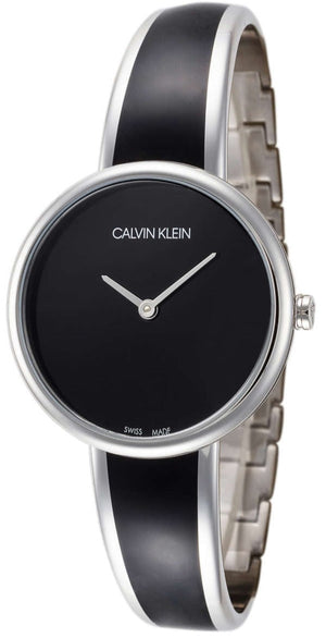 Calvin Klein Seduce Black Dial Two Tone Steel Strap Watch for Women - K4E2N111 Authentic Buy Shop Now