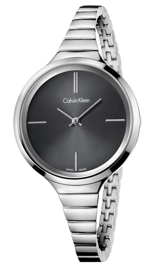 Calvin Klein Lively Black Dial Silver Steel Strap Watch for Women - K4U23121 Authentic Buy Shop Now