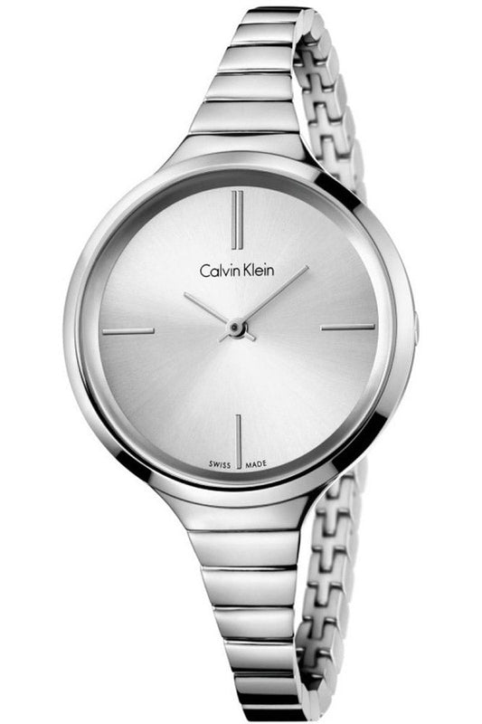 Calvin Klein Lively Silver Dial Silver Steel Strap Watch for Women - K4U23126 Authentic Buy Shop Now