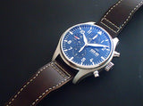 IWC Pilot’s Watch Chronograph Edition “Le Petit Prince” Blue Dial Brown Leather Strap Watch for Men - IW377714 Authentic Buy Shop Now
