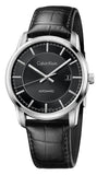Calvin Klein Infinity Automatic Black Dial Black Leather Strap Watch for Men - K5S341C1 Authentic Buy Shop Now