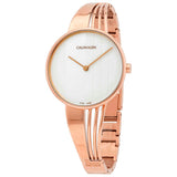 Calvin Klein Drift White Dial Rose Gold Steel Strap Watch for Women - K6S2N616 Authentic Buy Shop Now