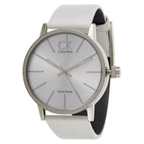 Calvin Klein Post Minimal Silver Dial White Leather Strap Watch for Men - K7621126 Authentic Buy Shop Now