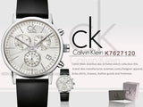 Calvin Klein Post Minimal White Dial Black Leather Strap Watch for Men - K7627120 Authentic Buy Shop Now