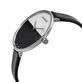 Calvin Klein Rise White Grey Dial Black Leather Strap Watch for Women - K7A231C3 Authentic Buy Shop Now