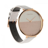 Calvin Klein Rise White Dial White Leather Strap Watch for Women - K7A236LH Authentic Buy Shop Now