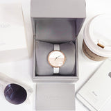 Calvin Klein Rise White Dial White Leather Strap Watch for Women - K7A236LH Authentic Buy Shop Now