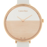 Calvin Klein Rise White Dial White Leather Strap Watch for Women - K7A236LH Authentic Buy Shop Now